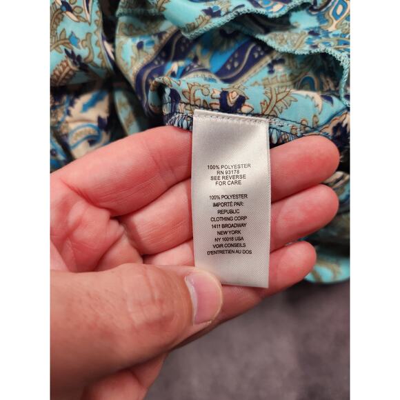 Chelsea and Theodore Maxi Skirt Women's Size XS Blue Paisley Hippie Boho Tassled - Picture 8 of 10